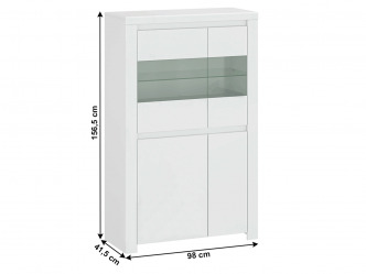 TEM-Lindy 2D2W modern vitrines szekrény 3