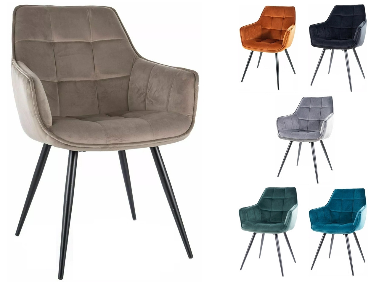 SIG-Lilia Velvet modern fémvázas szék